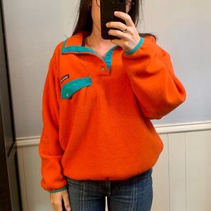 PATAGONIA Orange & Turquoise Pullover Fleece